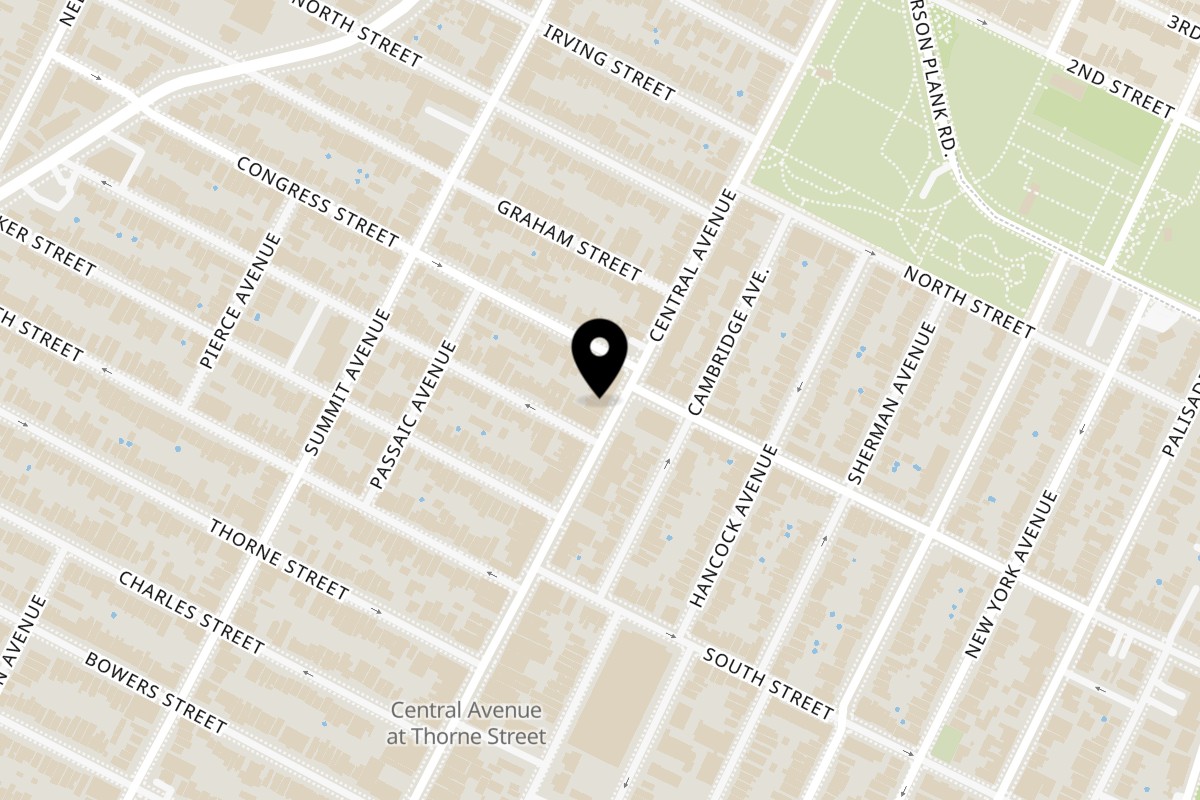 Map showing the location of Taqueria Restaurant Oaxaca on 467 Central Ave in Jersey City